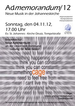 Plakat zum Konzert Ad memorandum|12 (Bild: Daniel Konrad)